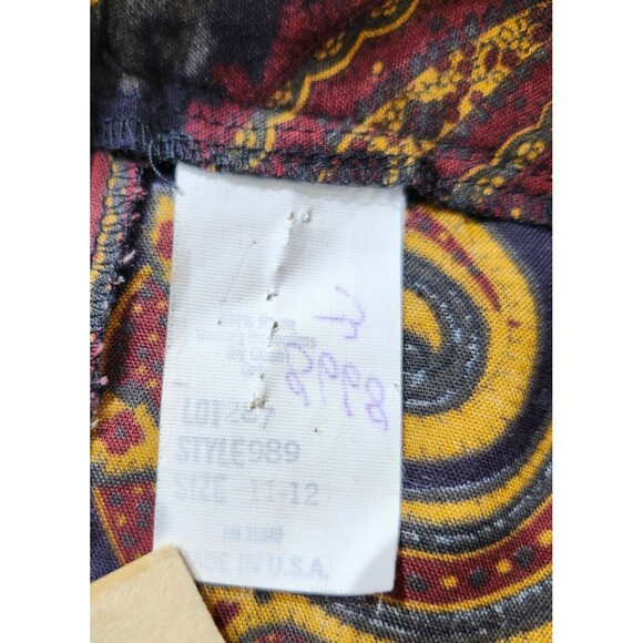 Retro Paisley A Line Circle Skirt Size Large / 12 Preppy Floral Academia - Picture 5 of 8